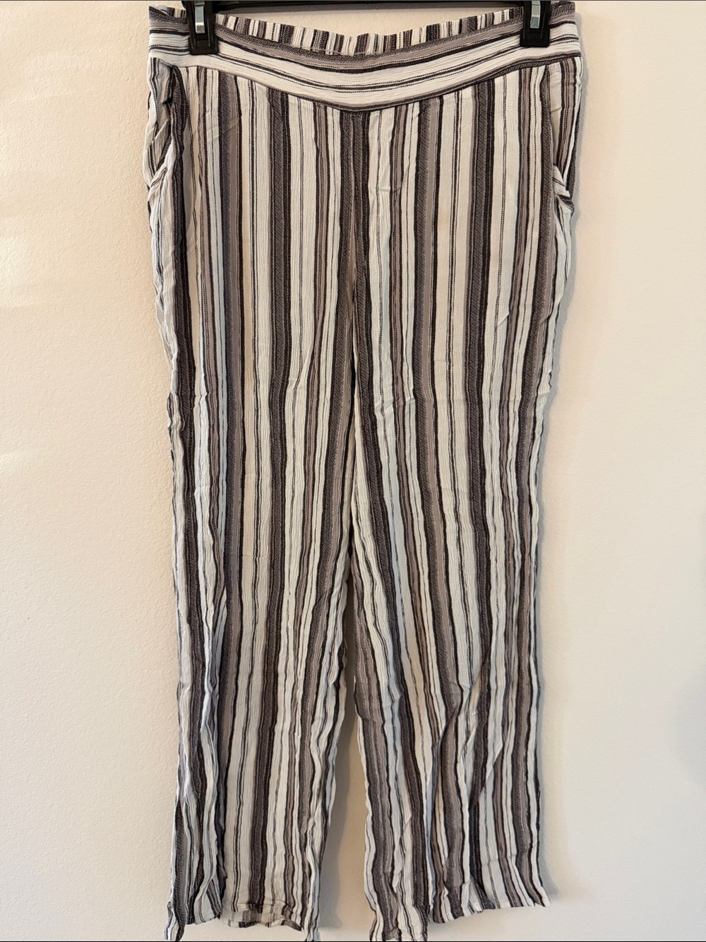 croft & barrow Black and White Striped Knit Top